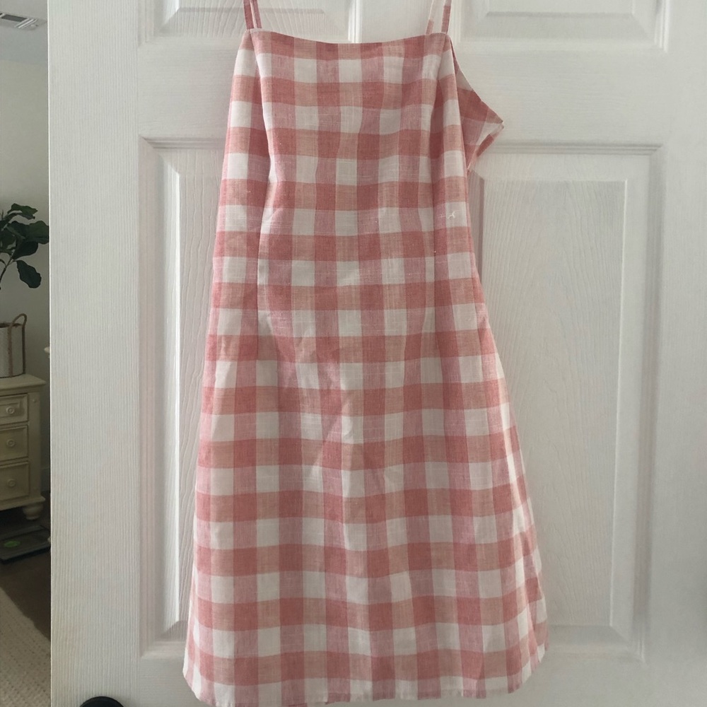 Pink gingham OPEN BACK DRESS